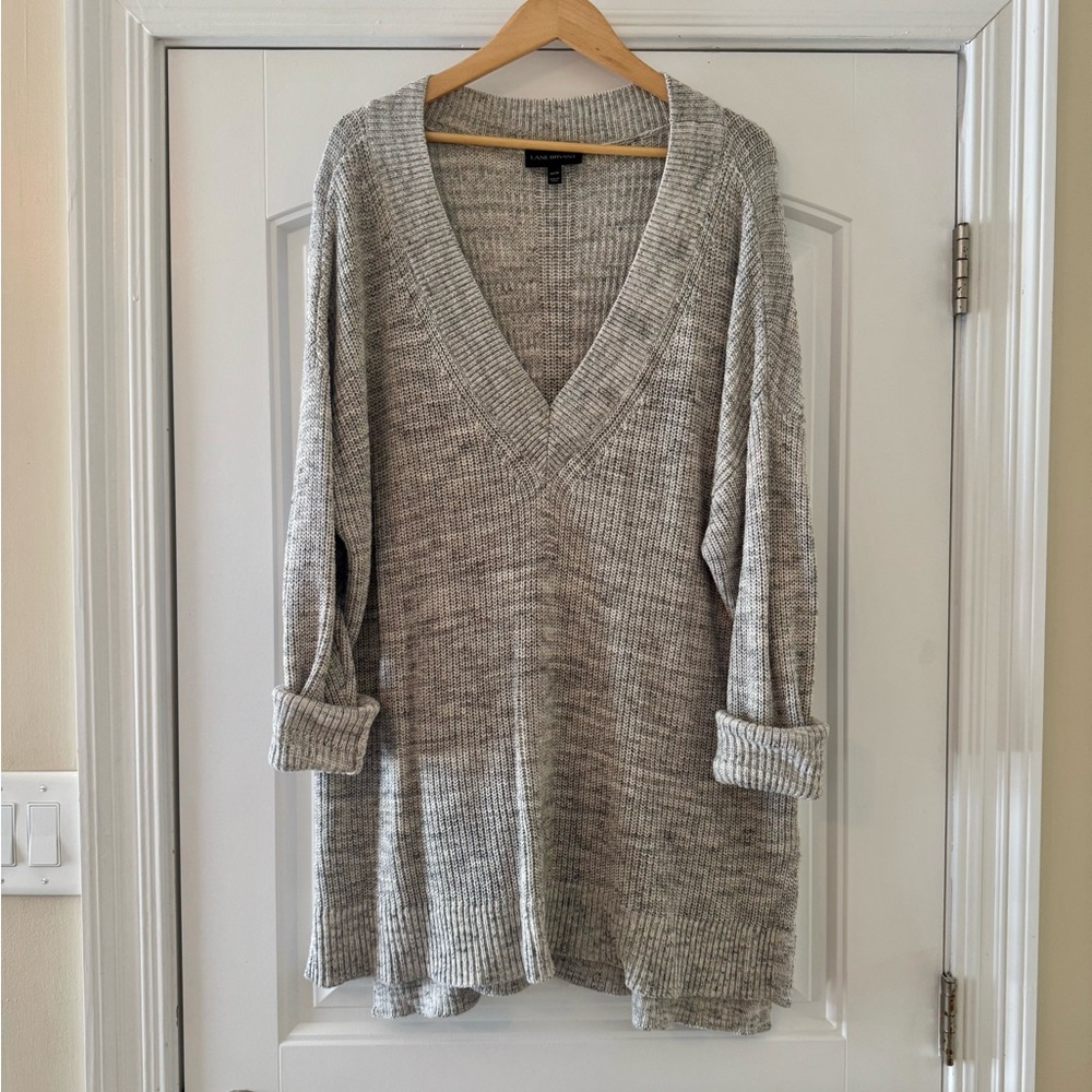 Lane Bryant Heather Gray Cotton Knit Sweater 22/24 | Perfect Condition!